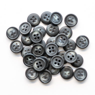 Matte Grey Buttons, Four Holes,12mm